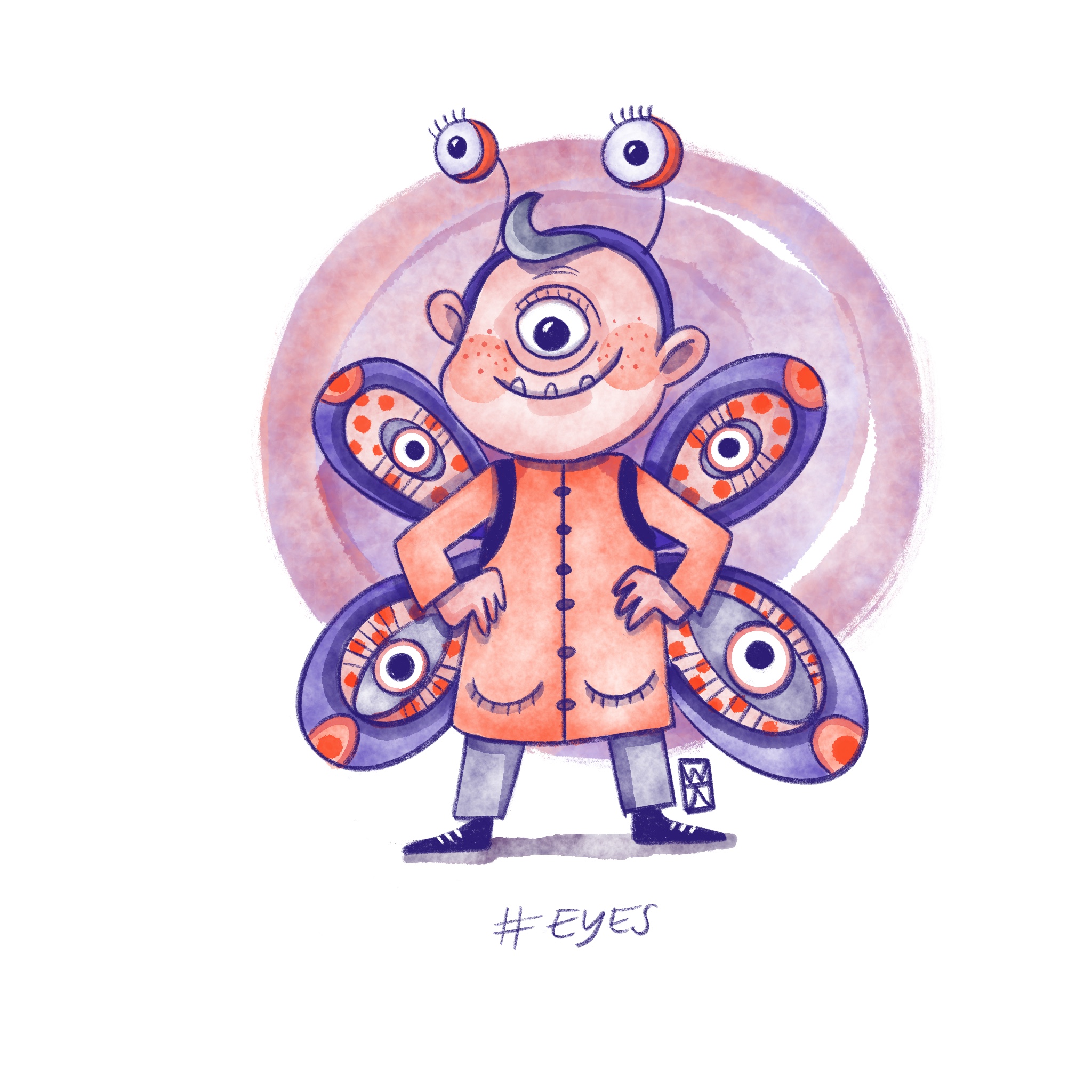 cyclops in a butterfly costume