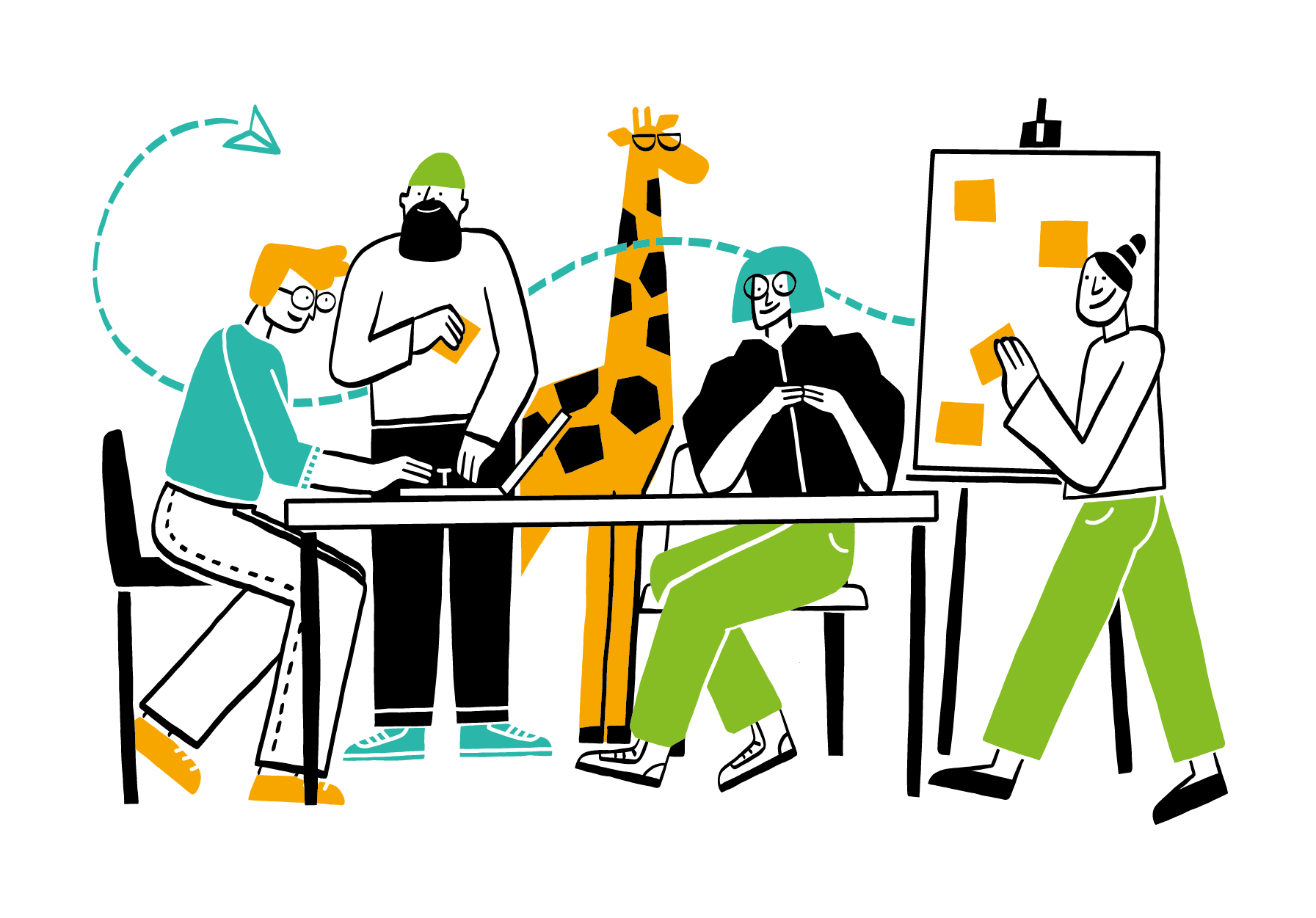 illustration some people at a workshop